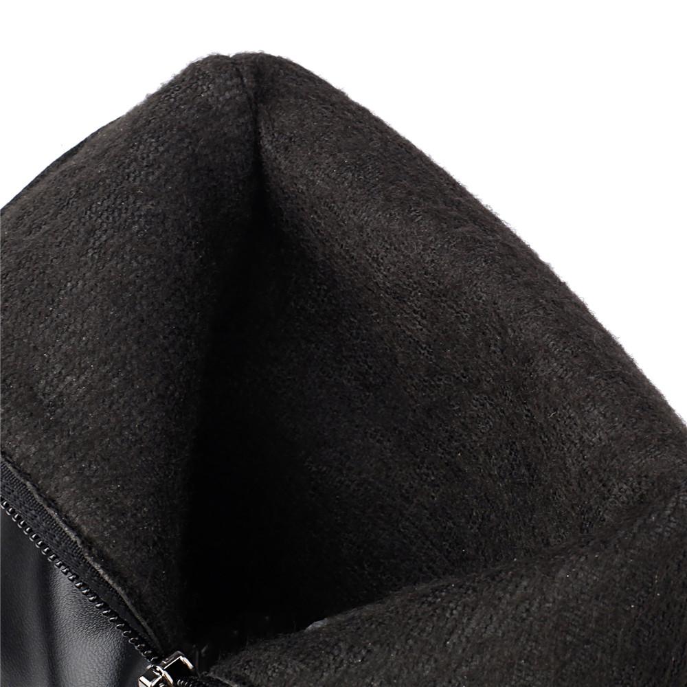 Fashion Designer Platform Flat Boots Women New Winter Fold Gothic Boot Buckle Zipper Fashion Brand Designer Ankle Boots Black White