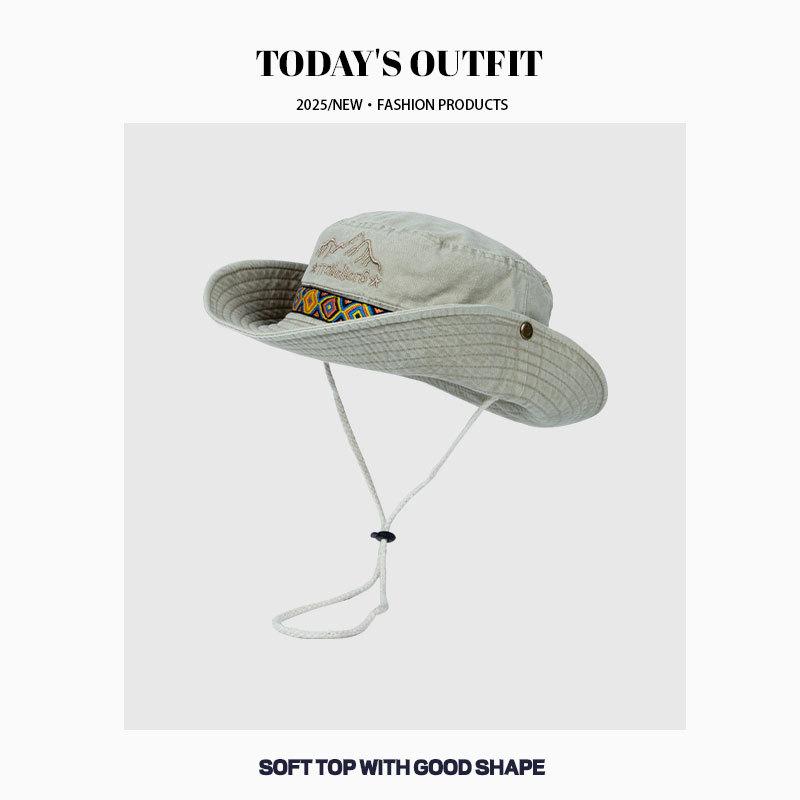 Washed Old Fisherman Hat for Women In Summer Sun Protection Western Cowboy Hat Outdoor Camping Hiking Hat Sun Hat