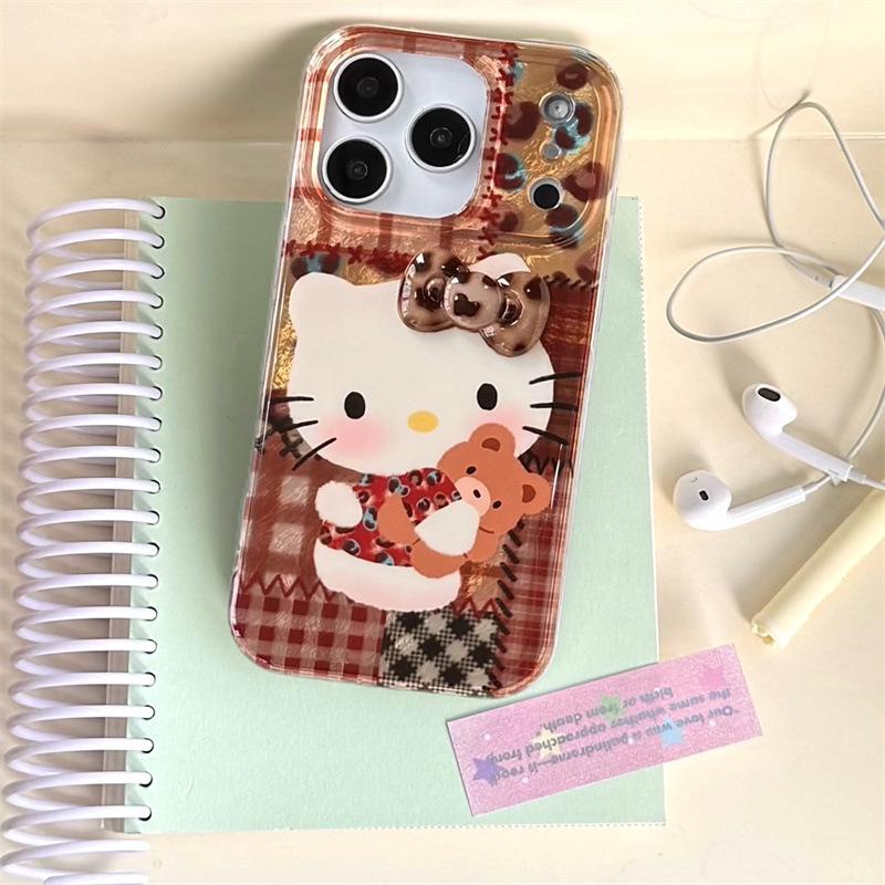 Custom Leopard Print Bear Phone Case for iPhone 17/16 Pro Max/15/14 iPhone 14 Pro