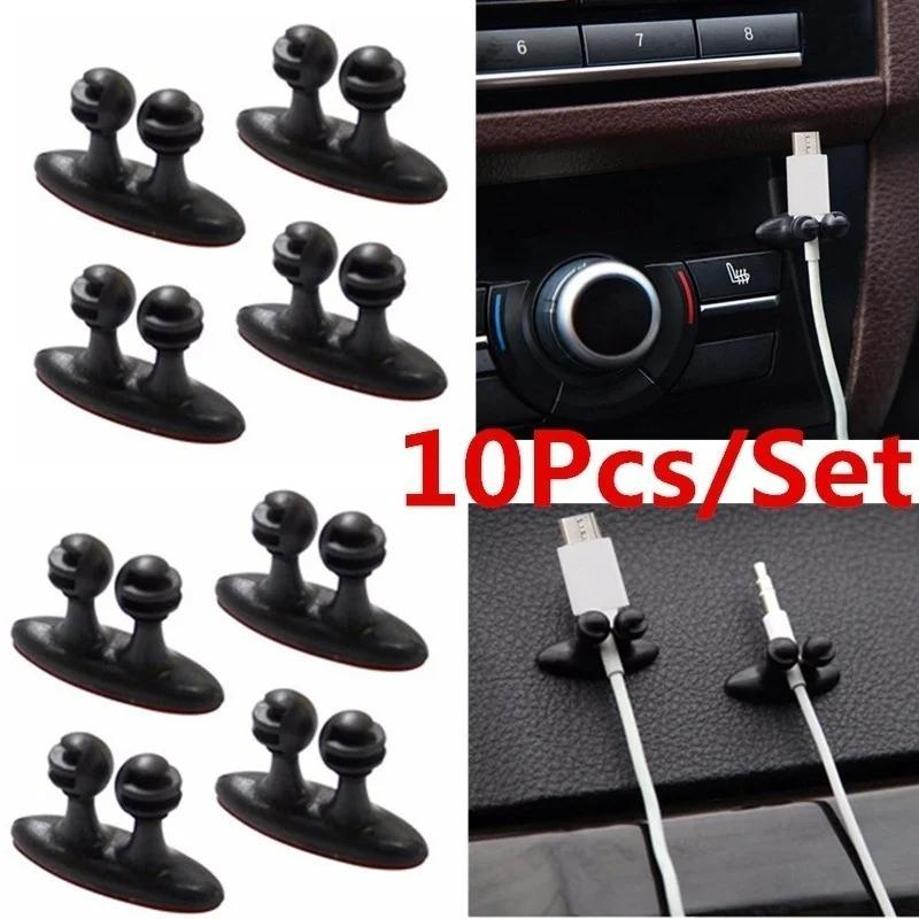 10Pcs Car Wire Cord Clip Cable Holder Tablet Line Clips Line Fixer Organizer Drop Adhesive USB Cable Car Clip Accessory Supplies
