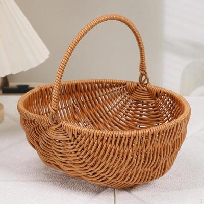 Woven Picnic Basket Fruit Practical Lightweight Durability, Decorative, Portable Organizing