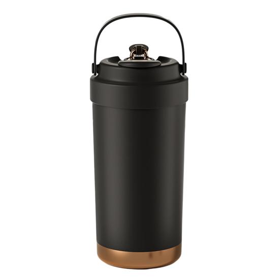 Stainless Steel Coffee Mug Double Wall Insulated Mug 500ml Large Capacity Ceramic Vacuum Flasks Reusable Home Drinkware with Straw