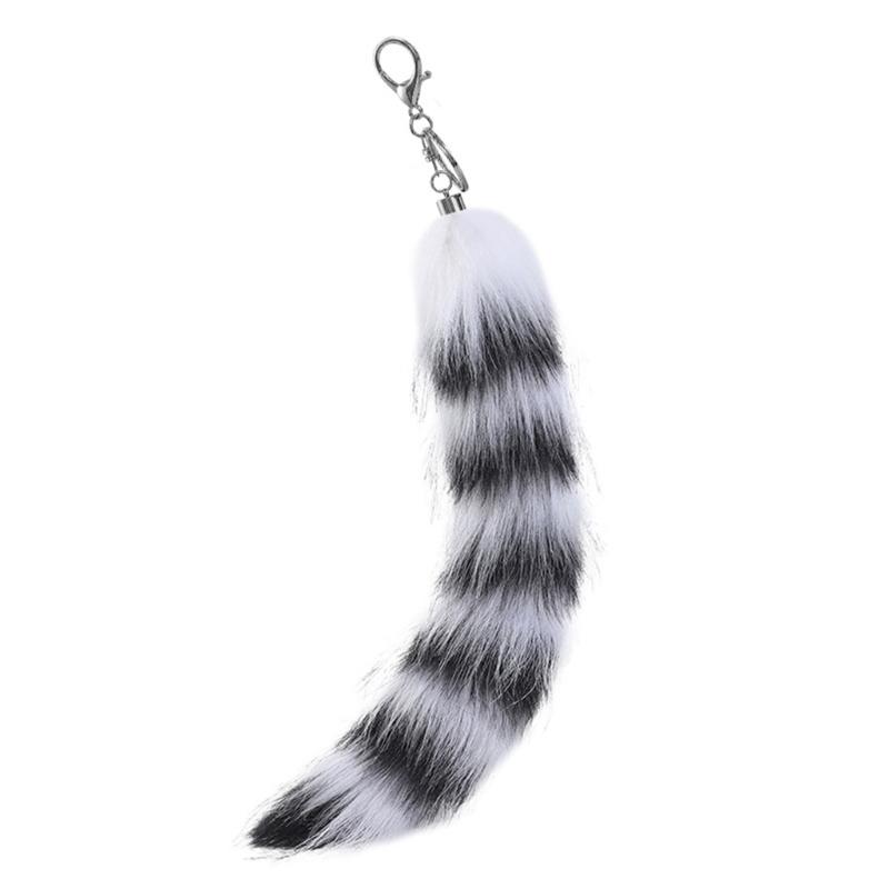 Cheerful Foxes Tail Key Accessory Plush Material Vibrant Hues Sturdy Metal Clasp Compact Size For Keys And Personal Belongings