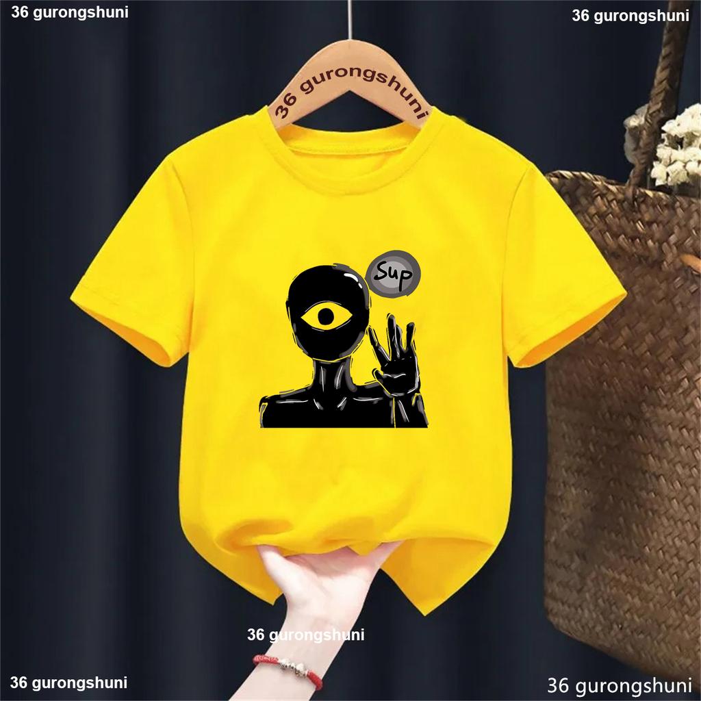 Summer Casual All The Entities New Doors Game Update Kids T-Shirt Cartoon Print Boys Tshirt Boys/Girls Clothes Shirt Tops