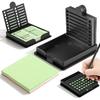Sticky Note Holder with 5 Different Stencil, 3x3 Sticky Note Stencil Dispenser for Desk, Reble Memo Pad Organizer with Five Line Box Drawing Template