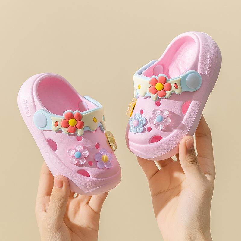 Summer Kids Sandals Girls Cartoon Baby Slippers Flat Summer Cartoon Children's Shoes