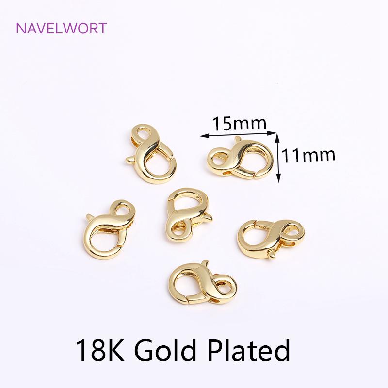 

Trendy Gold Plated Brass Heart/Oval Push Clasp Carabiner Spring Clasps For DIY Handmade Jewelry Making Accessories 2 Pieces