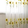 Elegant Sheer Curtains Gauze Transparent Curtain Sunflower Tulle Curtain  Home Decoration
