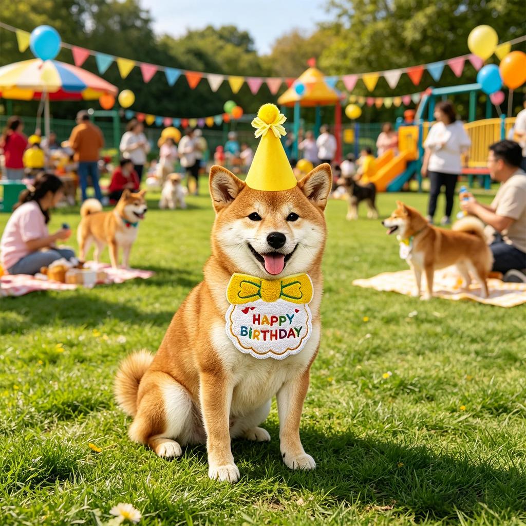 Pet Birthday Party Decoration Kit Includes Happy Birthday Banner with Dog Faces Paw Print Balloons Party Hat and Birthday Bib for Pets