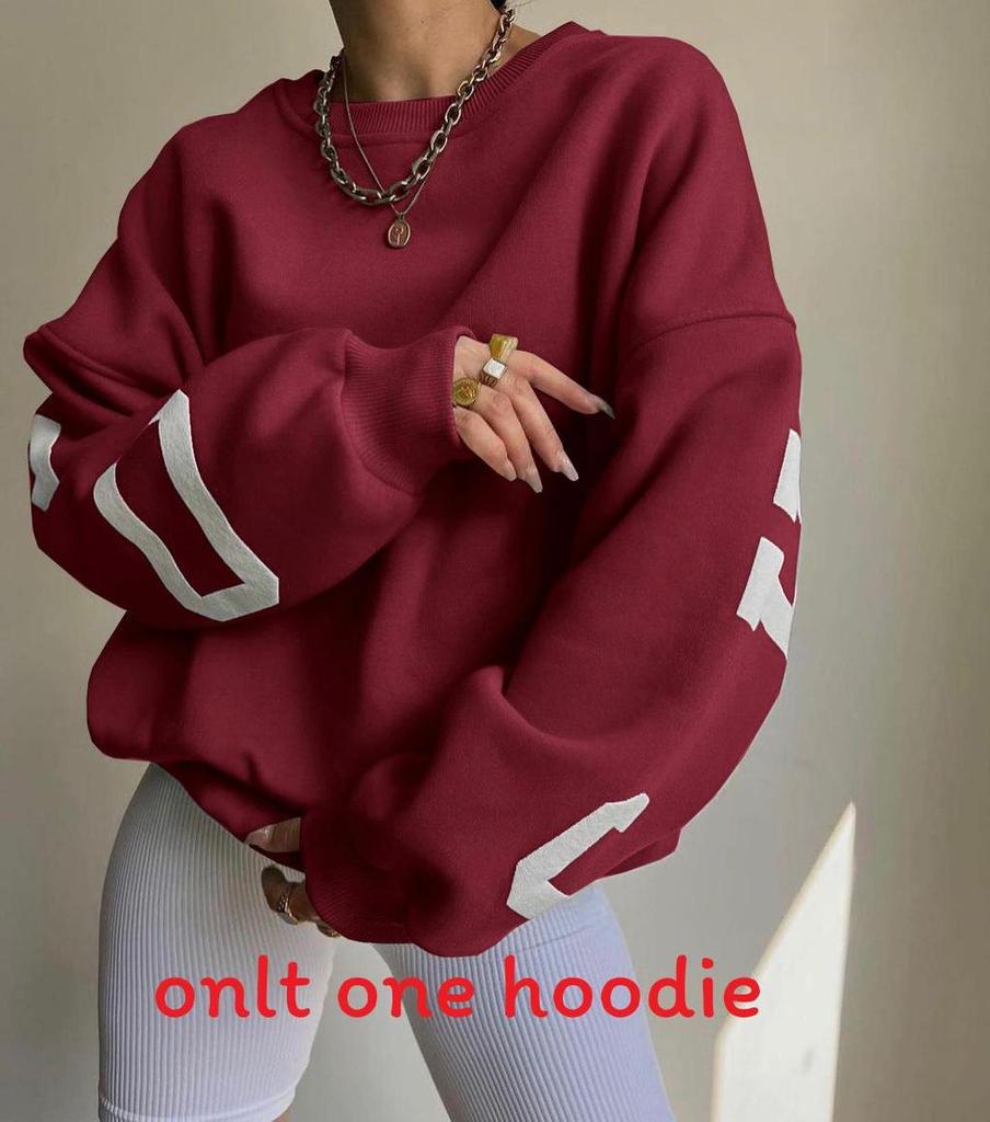 Casual Fashion Letter Print Thick Pullover Sweatshirt For Women Winter 2022