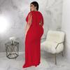 Plus Size Women's V-Neck Tassel Long Sleeve Slimming Dress