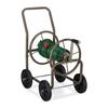 Relaxdays Extra-large Hose Reel Cart, Metal Mobile Drum, for 60 M Hose, 90° Winding, with Wheels, Brown