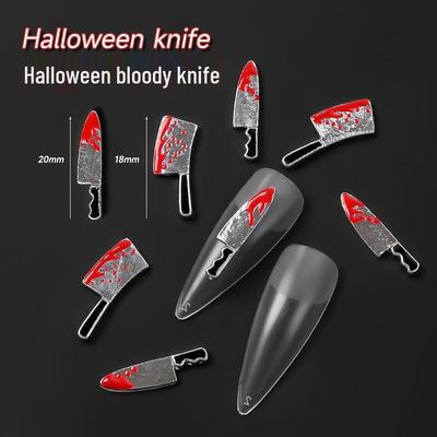 Grenzüberschreitende Halloween Blutige Besteck Nagelkunst Metallschmuck Aufkleber