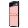 Fall Protection Phone Strap Leather Wallet Case For Samsung Galaxy Z Flip 4 5g Flip3 Flip4 Flip 3 Non -Fingerprint Folding Cover