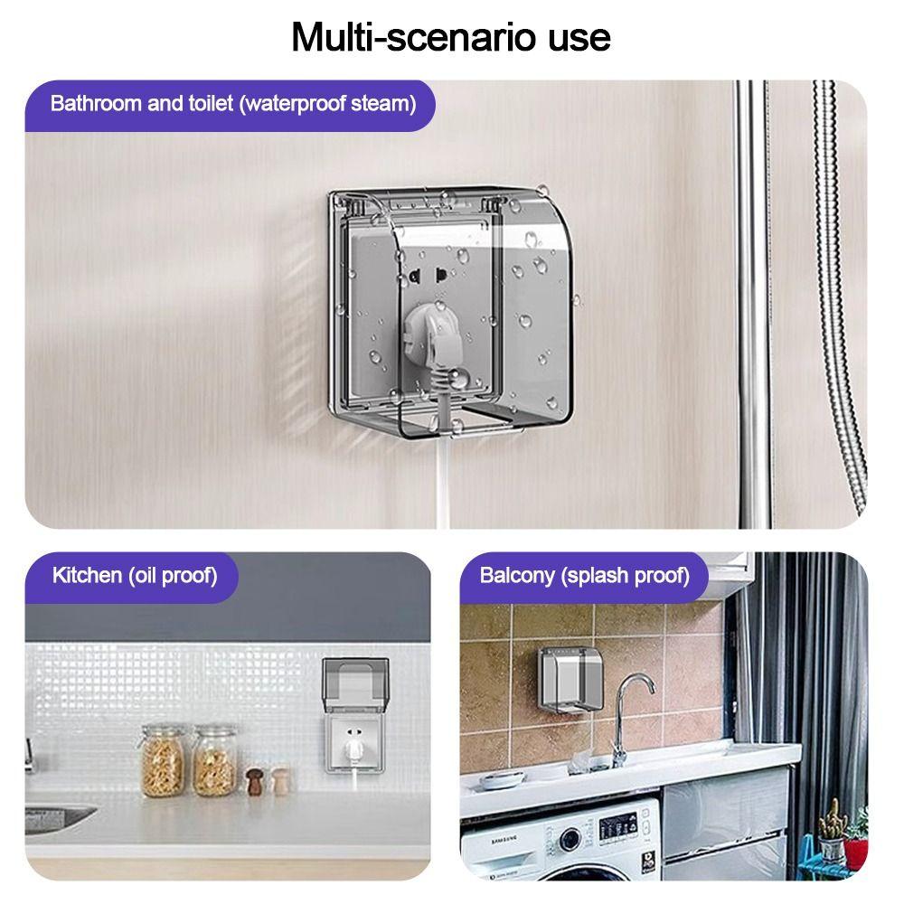 Wall-mounted Switch Protective Cover Self-Adhesive Enlarged Plastic Protection 86 Type Waterproof Box Wall