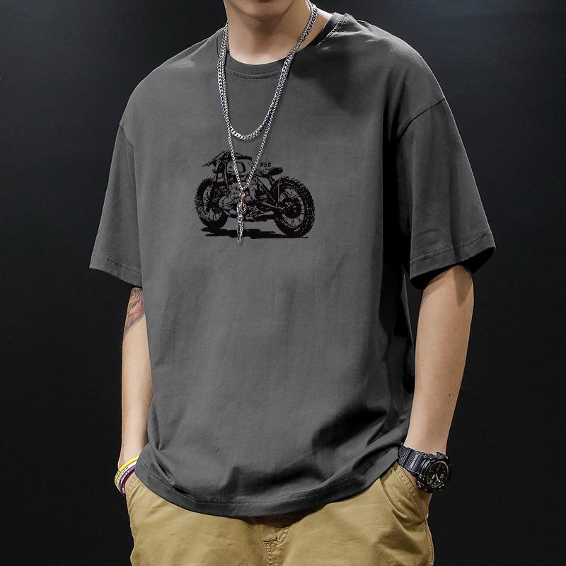 Cotton Short Sleeve T Shirt Black White Fashion All Match Breathable Summer Sport T-shirt Men Top