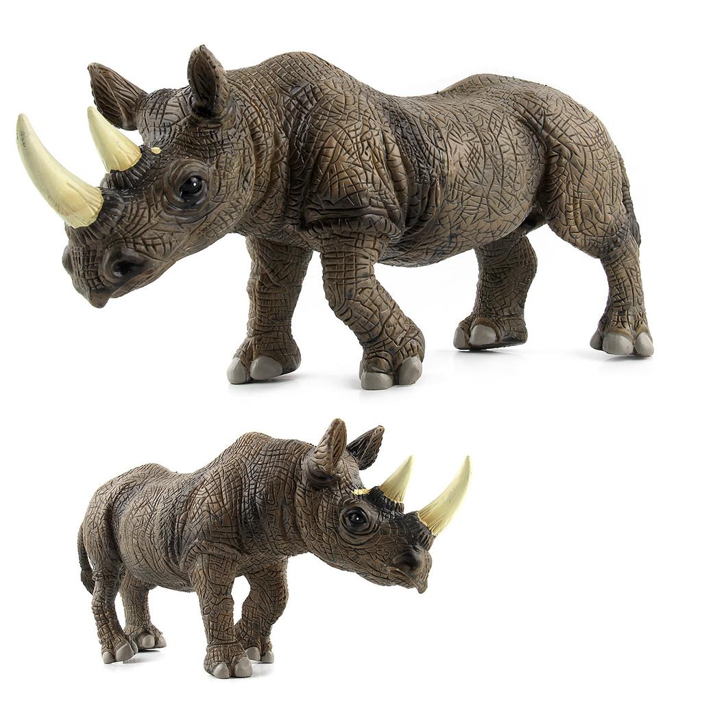 Mondo Animale Mammifero Terrestre Rinoceronte Figura di Simulazione Modello Vinile Vuoto Ornamento Bambola Collezione Regalo