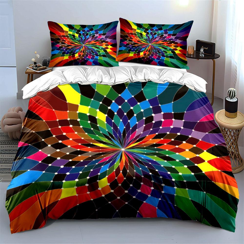 Colorful Abstract Art Decor Set Soft Comfortable Duvet Cover Bedding Set Included 1*Duvet Cover & 2*Pillowcases, Gift