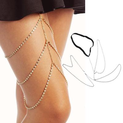1PC Shiny Women Rhinestone Body Jewelry Leg Thigh Chain Crystal