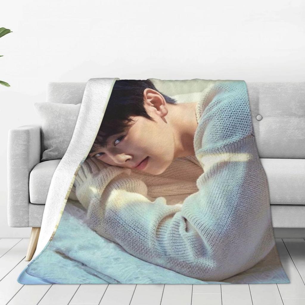 Comfort CHA EUN WOO Kpop ASTRO Blanket Accessories Bedding Decorative Throw Blankets Lightweight Thin Fleece for Bedroom