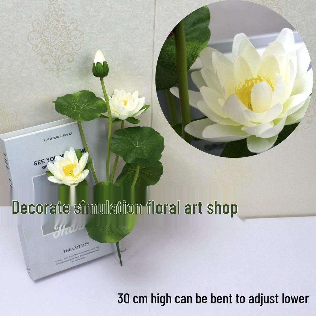 Artificial Silk Lotus Flower Ornament for Buddha Altar - Decorative Bonsai Guanyin Flower