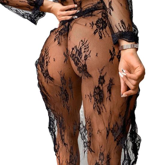 Unique Women Nightgown Ruffled Two Piece Super Soft