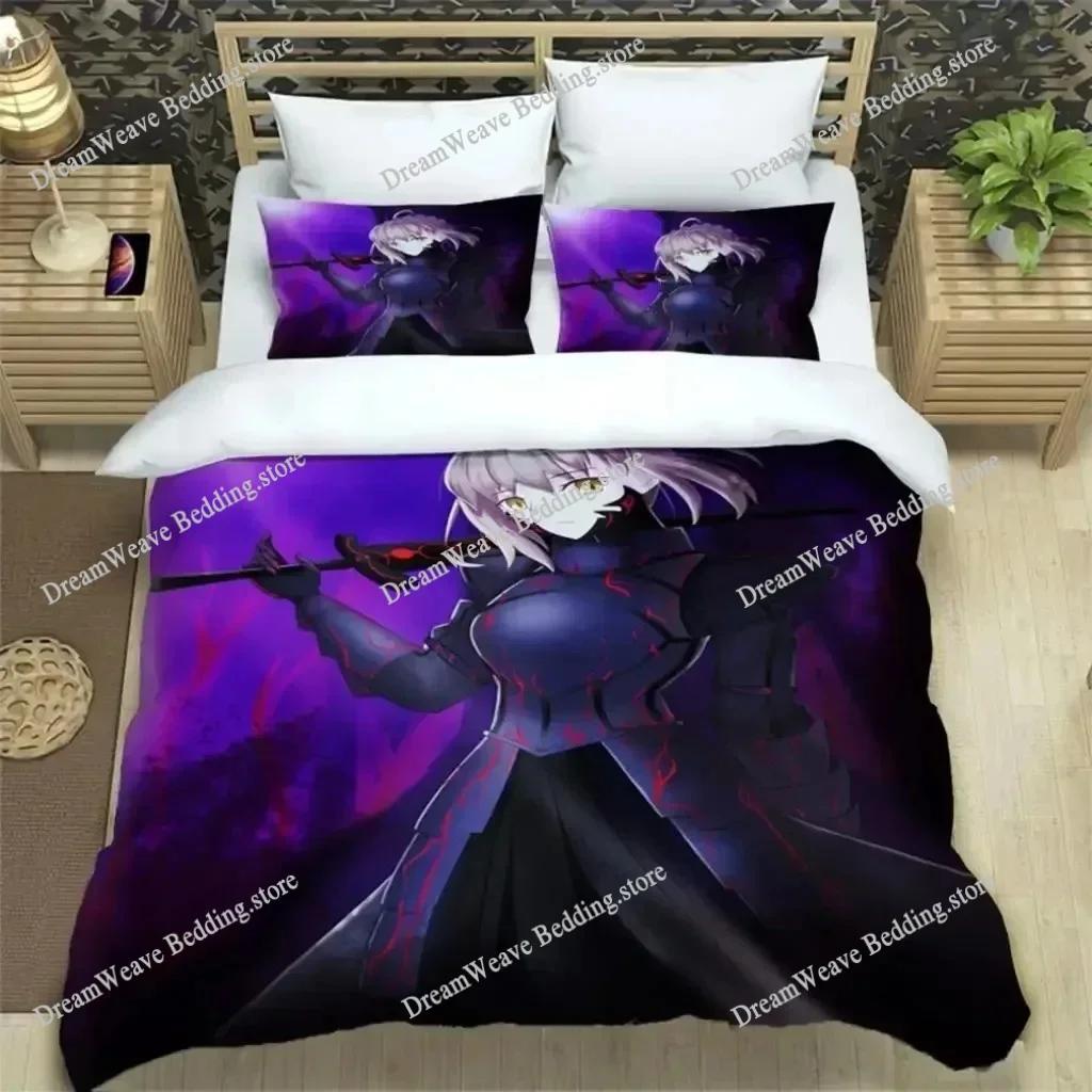 Fatestay Night Luxury Bedding Set Japan Anime Cartoon Duvet Cover Set Comforter Bedspread Twin Single Size Printed Home Textile7