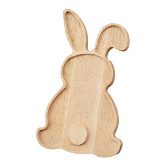 Wooden Rabbit Serving Tray Animal Charcuterie Platters Novelty Appetizer Platter for Cheese Fruit Heart-shaped Food Platter for Parties