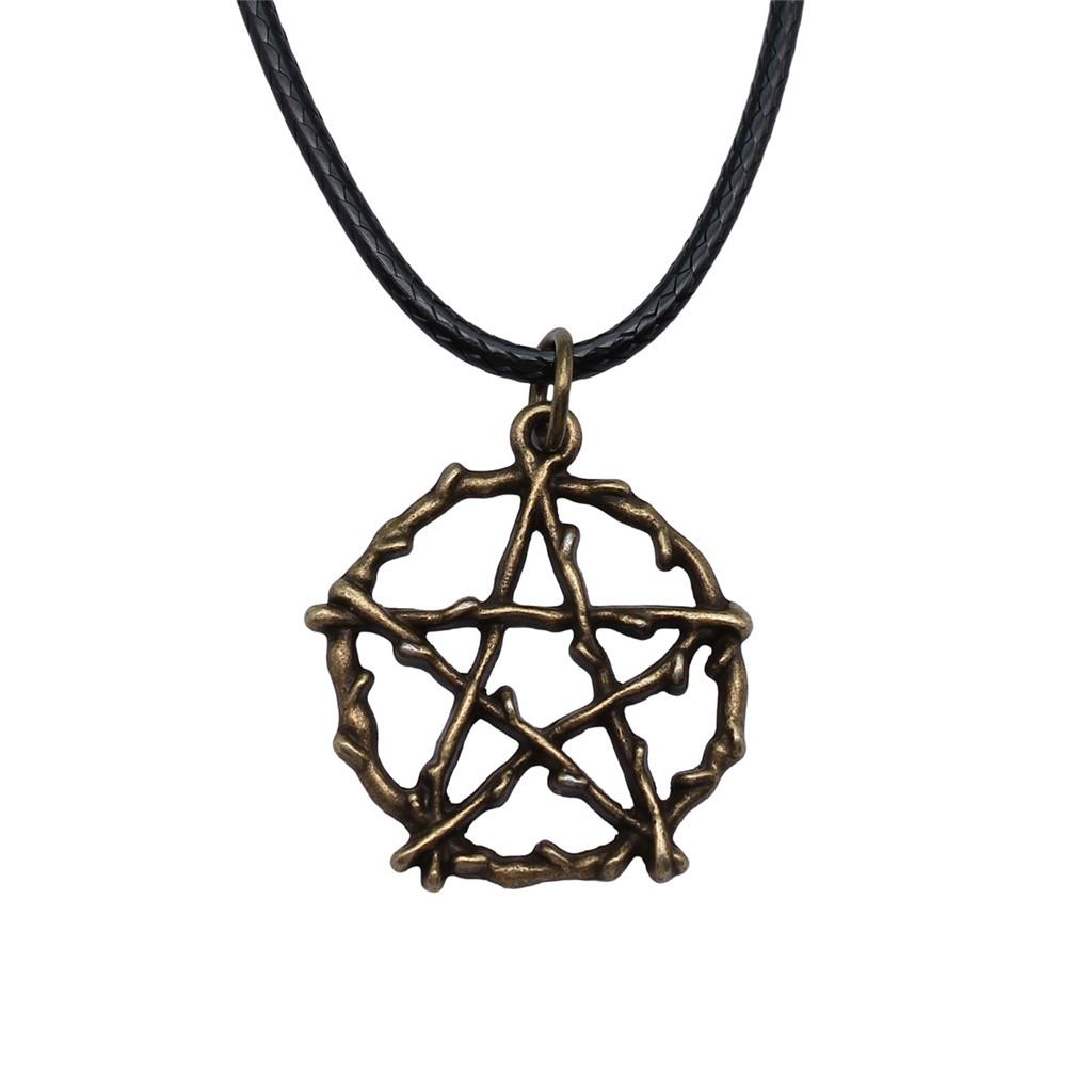 Star Pendant Necklace Vintage Minimalist Moon Sun Charms Cosmic Jewelry With 45cm Leather Chain