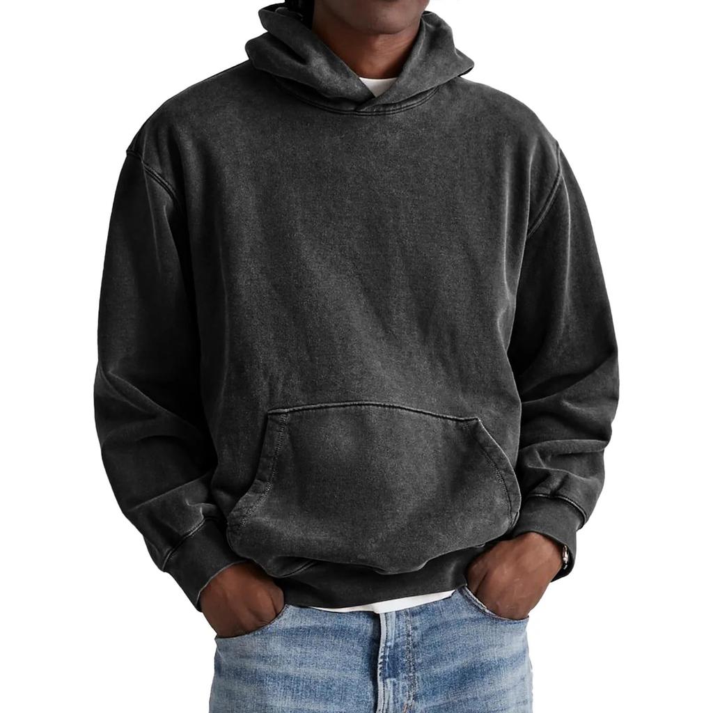 Herren Kapuzenpullover mit Tasche, langärmeliges Fleece-Sweatshirt, Trainingsoberteil, Herbstmode-Hoodie