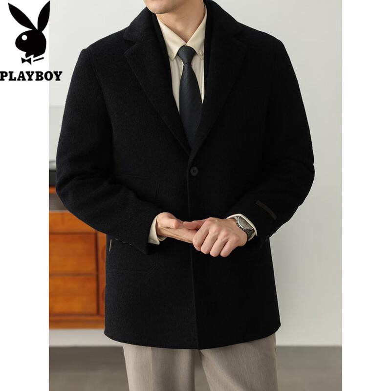 PLAYBOY Men's Wool-Cashmere Blend Business Coat
