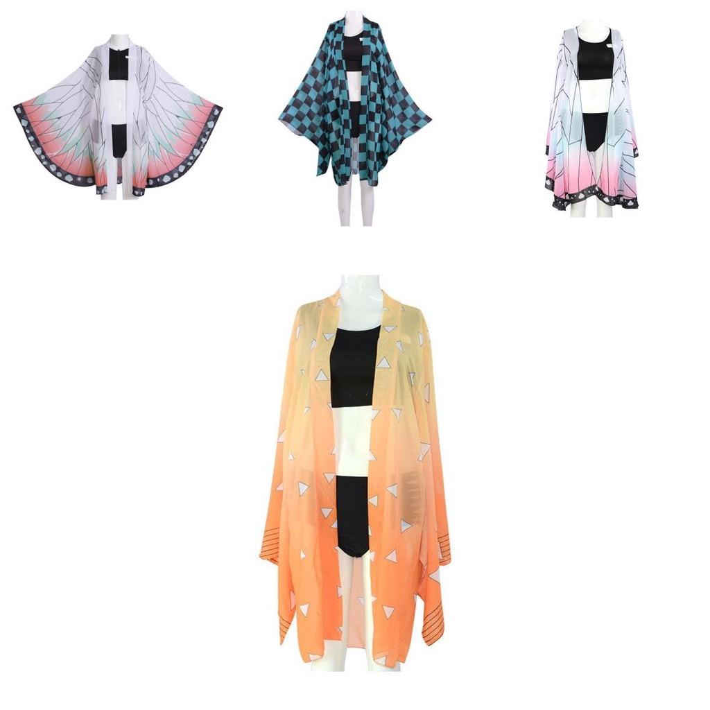 Vibrant Demon Slayer Kimetsu No Yaiba Bikini Swimsuit Set With Delightful Cloak For Beach Days