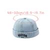 Vintage Letter Embroidery Denim Melon Washed Cotton Solid Color Baby Kids Brimless Hat Toddler Boys Adjustable Docker Caps