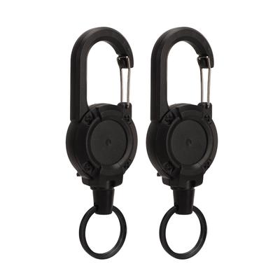2Pcs Retractable Keychain Key Chain Anti Theft Easy To Pull Buckle Rope Elastic Keychain