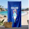 Πετσέτα Θαλάσσης Erling Haaland Τυπωμένη Γρήγορου Στεγνώματος Μαλακή Πετσέτα Φορητό Μεγάλο Ορθογώνιο Κάλυμμα Παραλίας για Ταξίδια Πισίνα