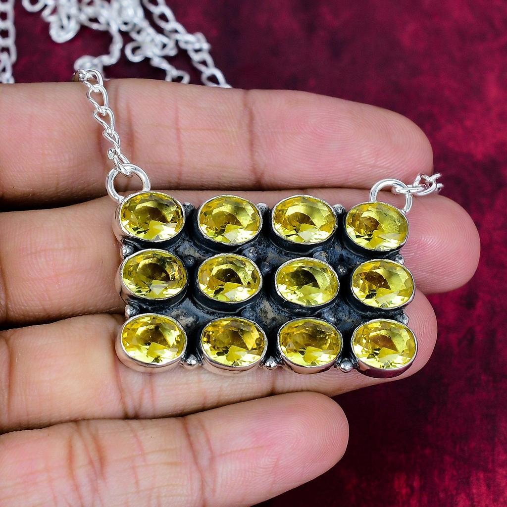 Wonderful Citrine Handmade Latest Design Jewelry Necklace, 925 Solid Sterling Silver Gemstone Necklace