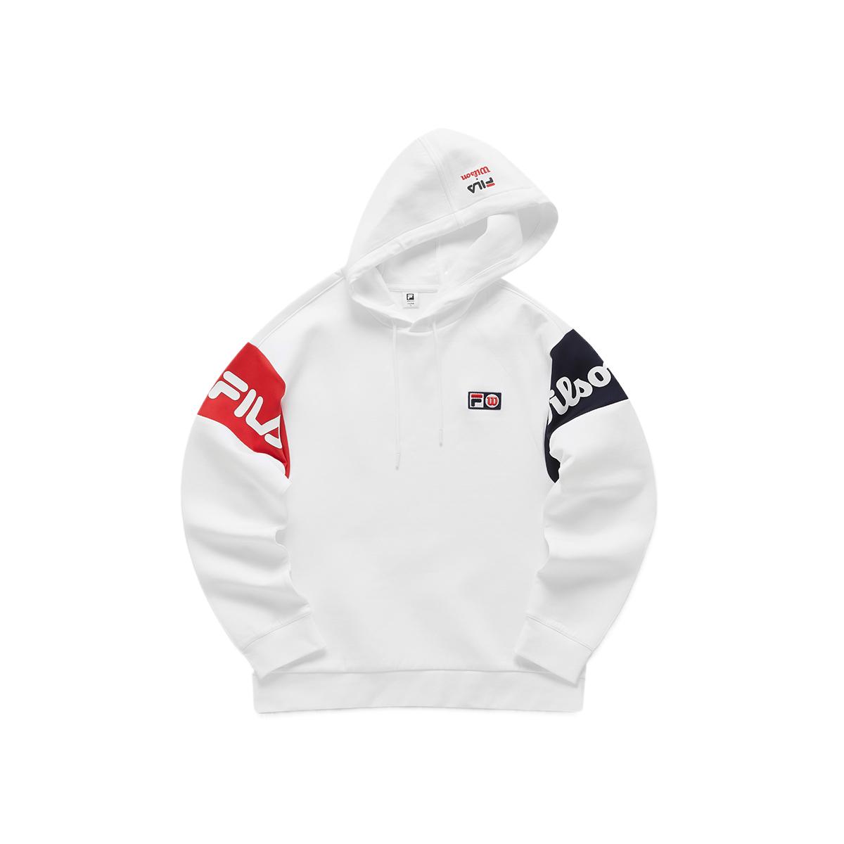 

FILA X Wilson Collaboration Athletics Tennis Fashionable Soft Skin-Friendly Hoodie Men hoodies White A11M043241F-WT XXXL