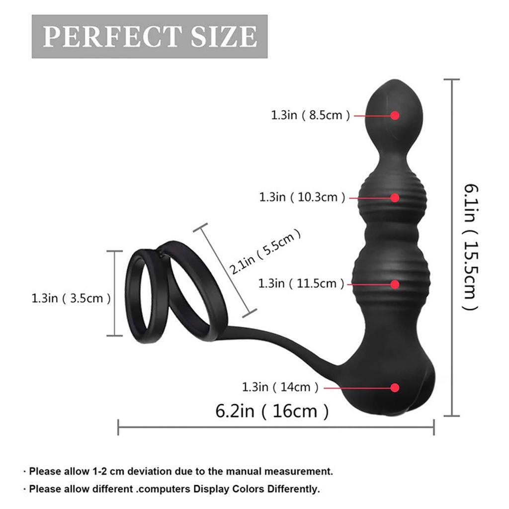 Anal Vibrator for Men Vibrating Penis Ring Delay Anal Sex Toys Male Anal Butt Plug Vibrator Sex Toys
