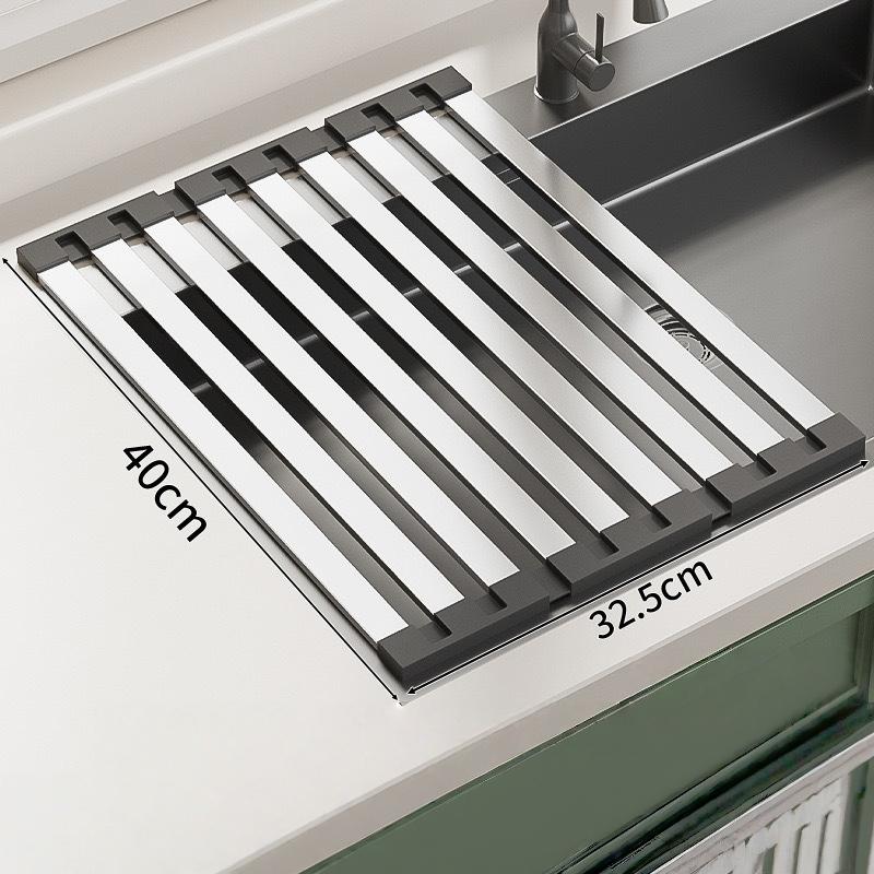 304 Edelstahl Küchenspülbecken Abtropfgestell Spülbecken Abtropfgestell Abtropfgestell Faltbar Teleskopierbar Abtropfkorb Geschirrorganizer Trocknet Schnell