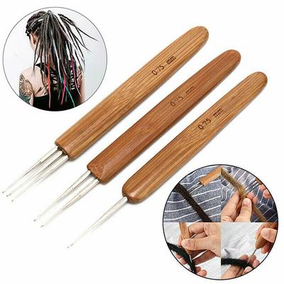 3 unids/lote doble cabeza Dreadlock Crochet aguja gancho extensiones de cabello herramienta para tejer