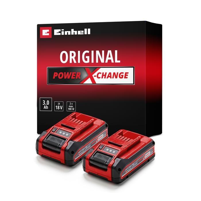 Einhell double batterie 3,0 ah pxc plus twinpack (18 v, lithium-ion, pour tous les appareils pxc)