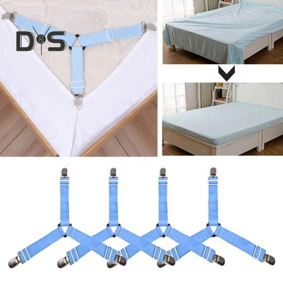 4Pcs Triangle Bed Sheet Straps Adjustable Design Simple Installation Non Slip Fitted Sheet Straps Bed Sheet Clips