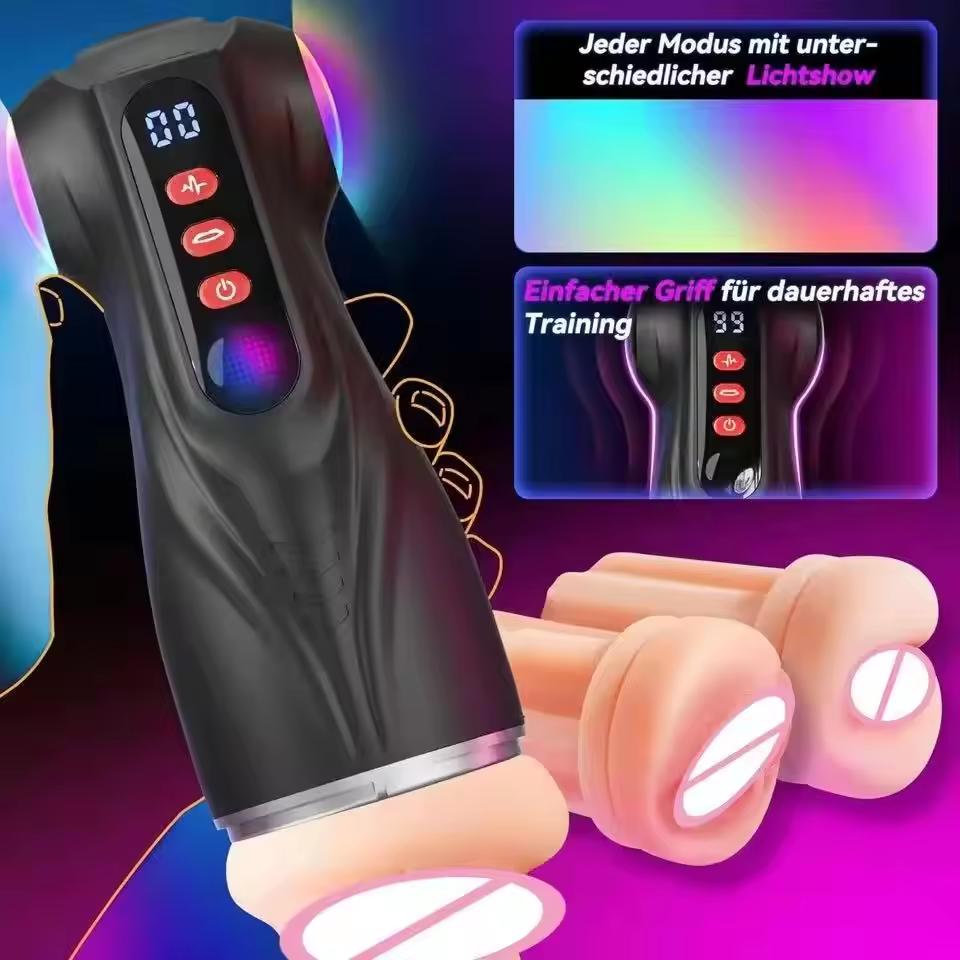 Automatischer männlicher Masturbator Sexspielzeug für Männer KI-Synchronisation Taschentasche APP-Steuerung 9 Saug- 9 Vibrationsmodi Sexspielzeug für Erwachsene für Männer Mund Vagina und Anus