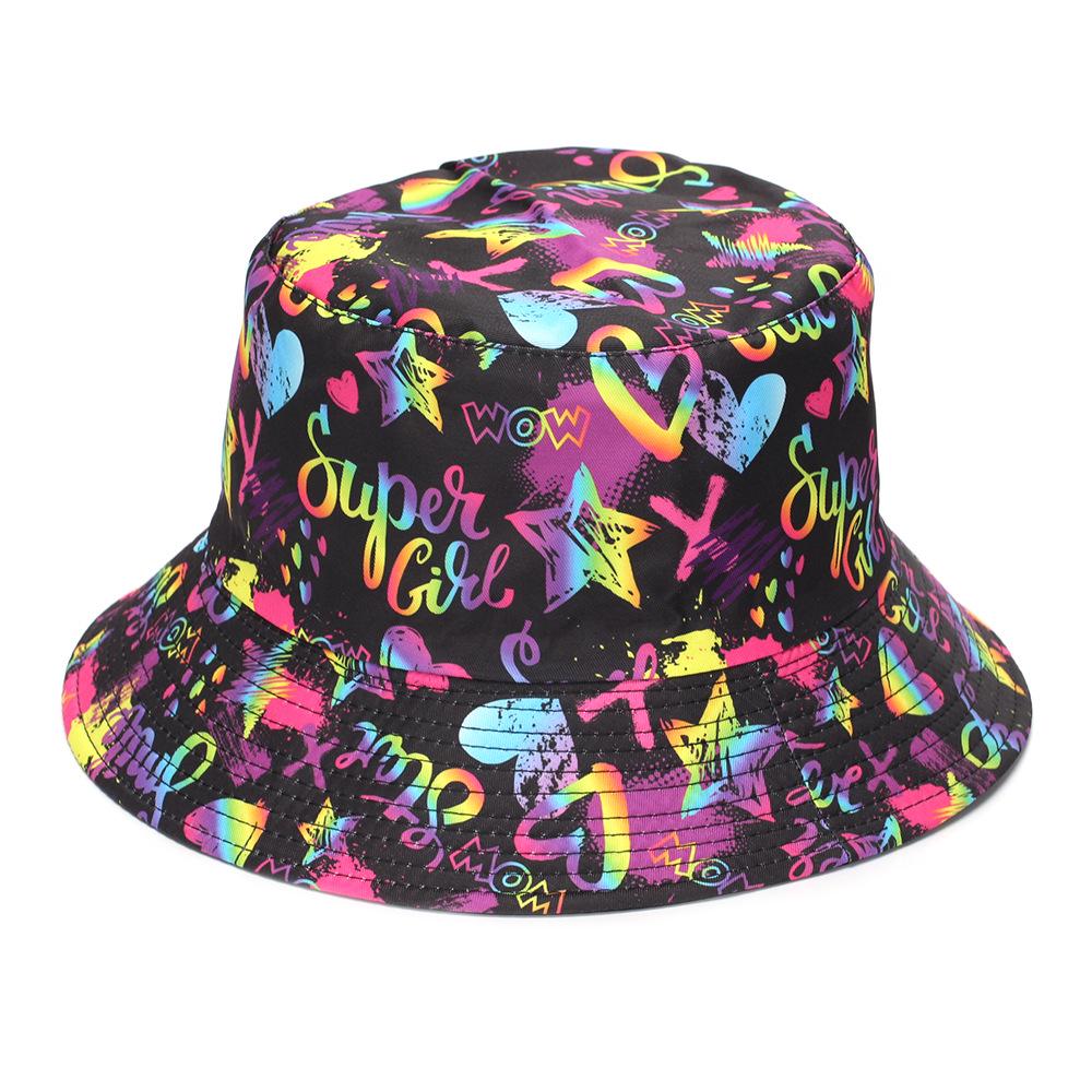 Reversible Retro Graffiti Bucket Hat - Sun Protection for Men & Women