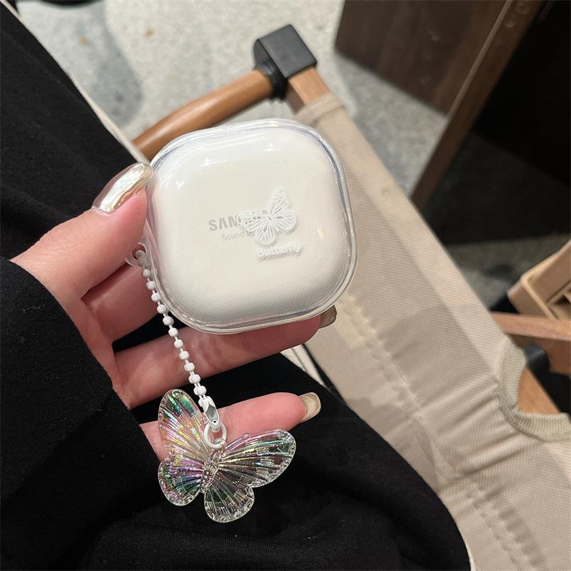 Cute Butterfly For Samsung Galaxy Buds Pro/Live/FE Soft TPU -Fall Transparent Earphone Case For Galaxy Buds Pro 2 Cover
