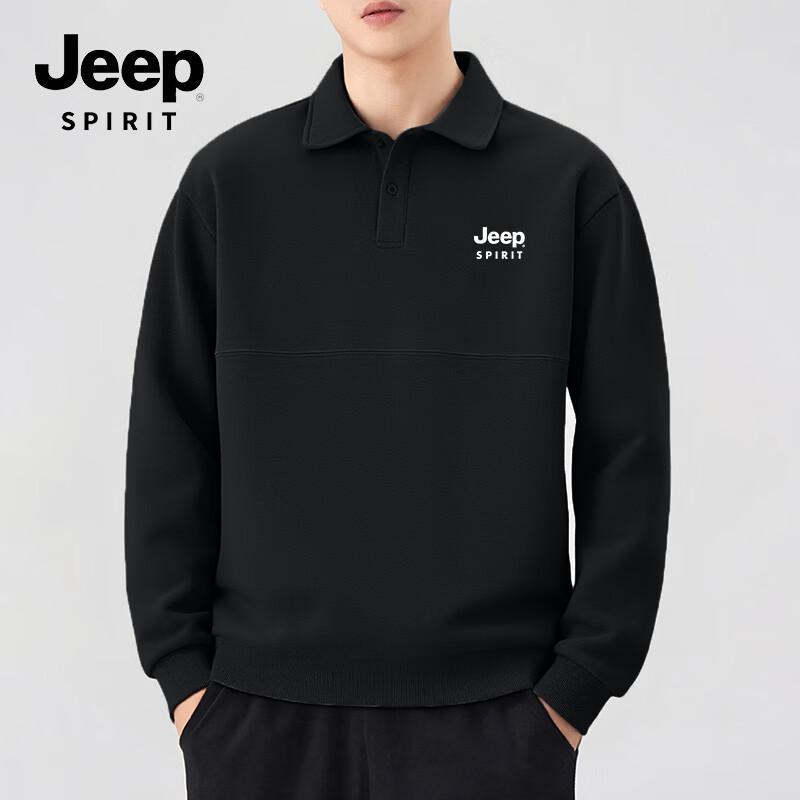 

JEEP SPIRIT Men s Polo Neck Pullover Sweatshirt L