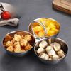 304 Stainless Steel Snack Bowl Round Bowl Circle Ring Handle Fruit Plate 3 Compartment Rust-proof Appetizer Platter Office