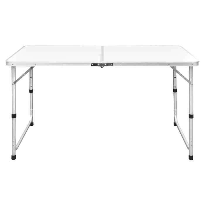 VidaXL Table pliable de camping Hauteur réglable Aluminium 120x60 cm