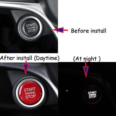 Rote ABS Auto Motor Start Stop Schalter Knopf Abdeckung Zierleiste Ersatz für Alfa Romeo Giulia Stelvio 2017 2018 2019 2020