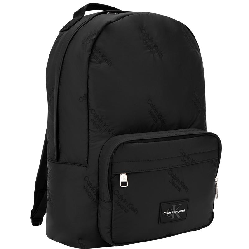 Calvin Klein Fashion Embroidered Multi-Capacity Thickened College Style Fabric Backpack Men Backpacks Space-Black HH3808-001